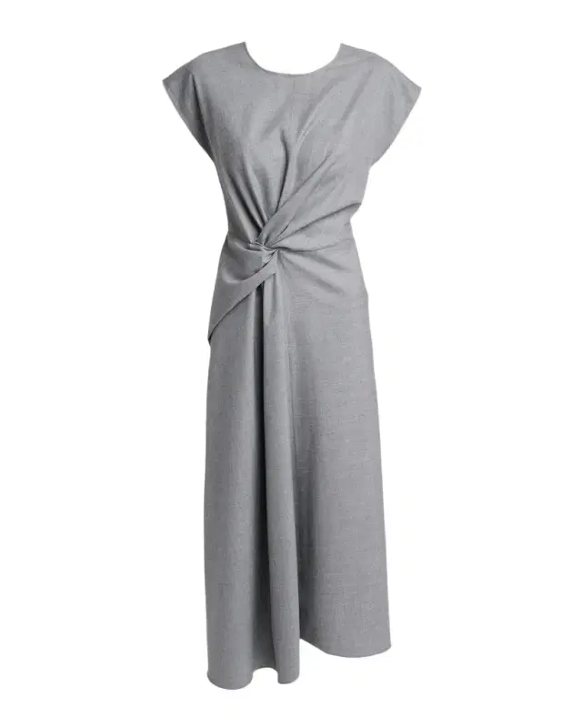 Victoria Beckham Aria Twisted Wool Cap-Sleeve Midi Dress