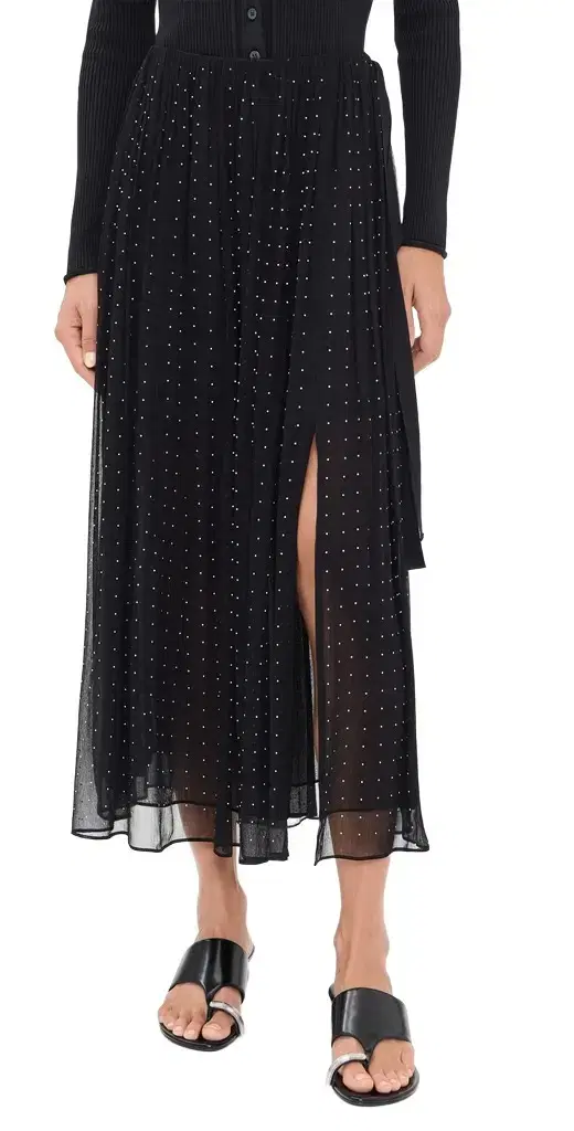 Vince Heat et Dot Gathered Skirt Black