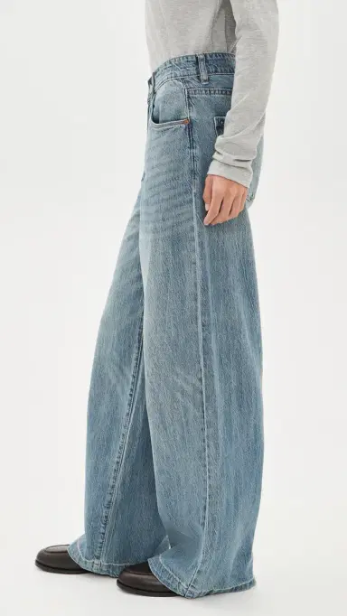 BLANKNYC Lead The Way Low Baggy Jeans Medium Indigo | Thumbnail 4