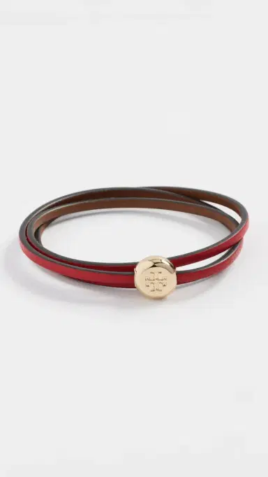 Tory Burch Romy Multi-Stand Bracelet Light Brass/Red One Size | Thumbnail 2