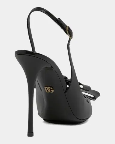 Dolce & Gabbana Patent Leather Bow Slingback Pumps | Thumbnail 3