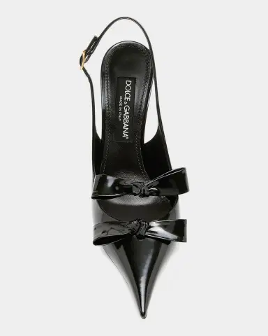 Dolce & Gabbana Patent Leather Bow Slingback Pumps | Thumbnail 5