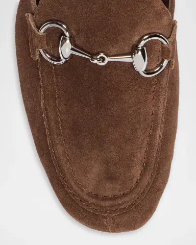 Gucci Jordaan Soft Suede Loafers with Horsebit | Thumbnail 4 Gucci Jordaan Soft Suede Loafers with Horsebit | Thumbnail 4