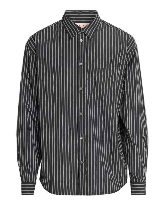 Marni Men's Pencil Stripe Cotton-Nylon Sport Shirt