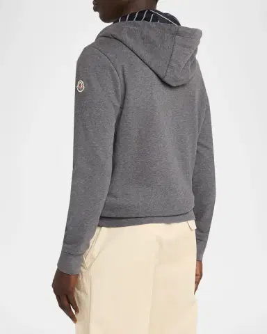 Moncler Men's Full-Zip Monogram Hoodie | Thumbnail 3