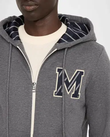Moncler Men's Full-Zip Monogram Hoodie | Thumbnail 7