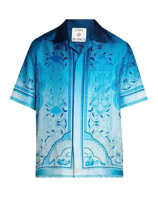 Casablanca Egyption Rug Silk Camp Shirt