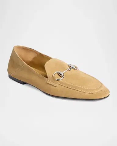Gucci Jordaan Soft Suede Loafers with Horsebit | Thumbnail 2 Gucci Jordaan Soft Suede Loafers with Horsebit | Thumbnail 2