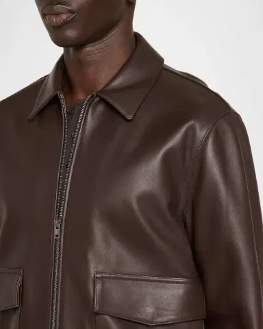 Vince Men's Leather Aviator Bomber Jacket | Thumbnail 5