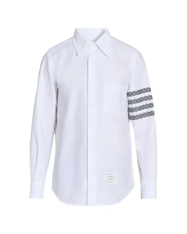 Thom Browne Men's Unraveling Cable -Bar Straight-Fit Oxford Shirt