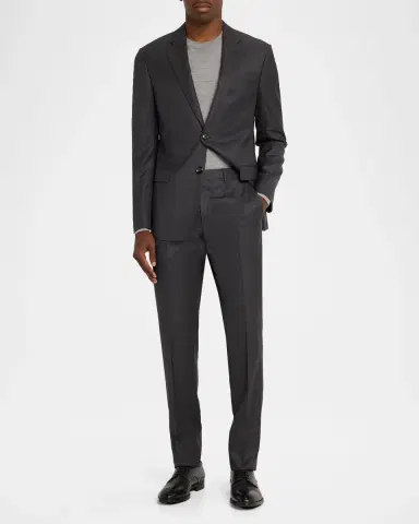 Giorgio Armani Men's Soft Line Wool Micro-Check Single-Breasted Sport Coat | Thumbnail 2