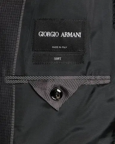 Giorgio Armani Men's Soft Line Wool Micro-Check Single-Breasted Sport Coat | Thumbnail 7