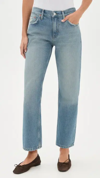 RE/DONE Blondie Straight Jeans Worn Blue | Thumbnail 2 RE/DONE Blondie Straight Jeans Worn Blue | Thumbnail 2