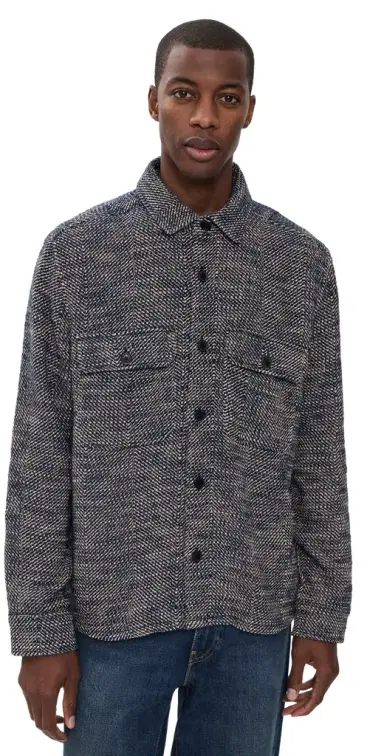 Billy Reid Herringbone CPO Overshirt | Thumbnail 1 Billy Reid Herringbone CPO Overshirt | Thumbnail 1