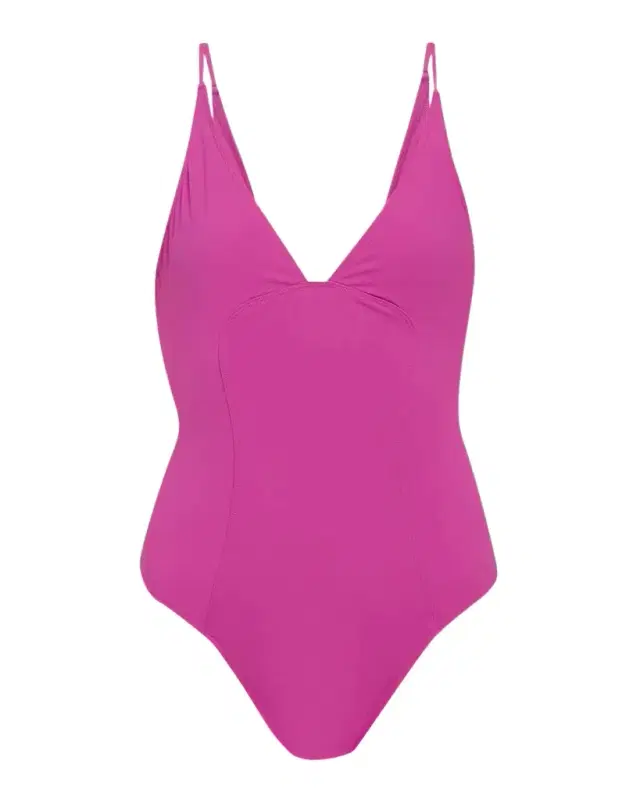 Ulla Johnson Alba Deep V One-Piece Swimsuit