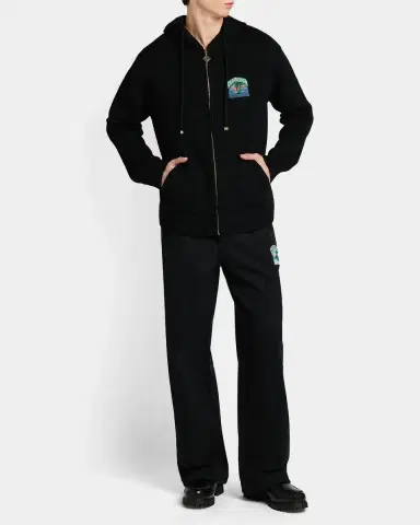 Casablanca Men's Cotton Tuck-Stitch Full-Zip Hoodie | Thumbnail 2