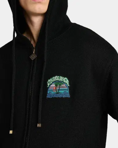 Casablanca Men's Cotton Tuck-Stitch Full-Zip Hoodie | Thumbnail 5