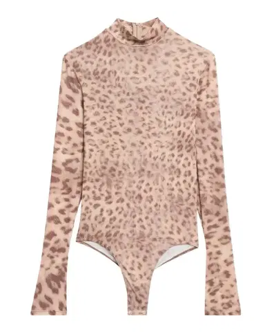 Lapointe Printed Mesh Jersey Mock Neck Bodysuit | Thumbnail 1 Lapointe Printed Mesh Jersey Mock Neck Bodysuit | Thumbnail 1