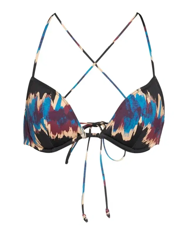 Ulla Johnson Floria Ikat Tie Bikini Top