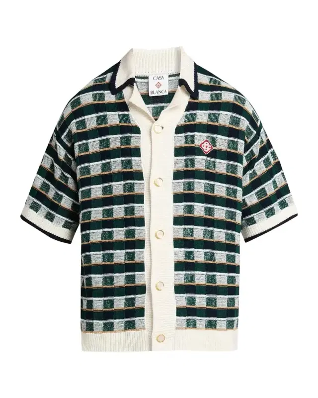 Casablanca Mosaic Cotton Knit Shirt