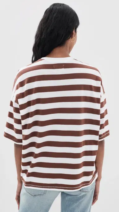 Jamie Haller The Draped Tee Brown Rugby tripe | Thumbnail 3