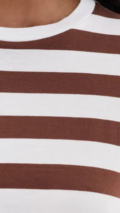 Jamie Haller The Draped Tee Brown Rugby tripe | Thumbnail 6