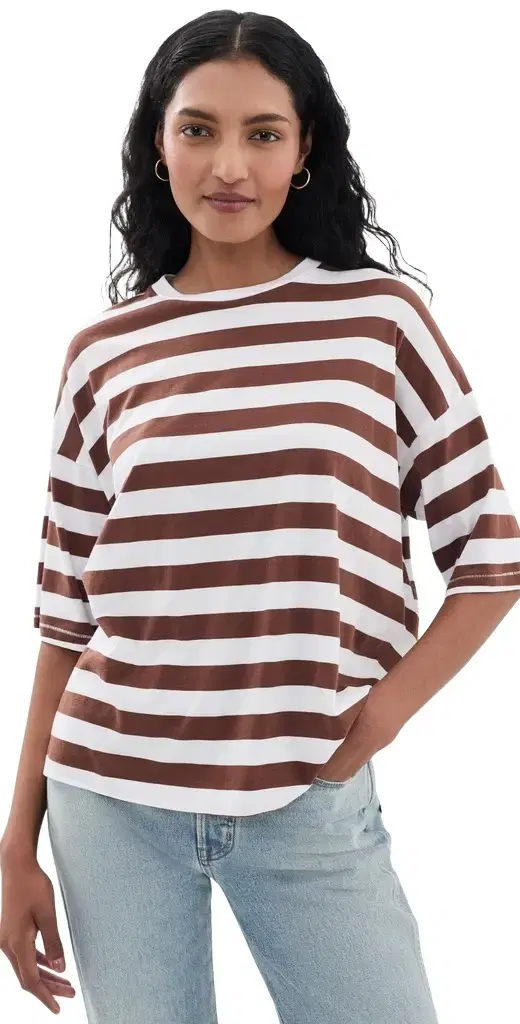 Jamie Haller The Draped Tee Brown Rugby tripe