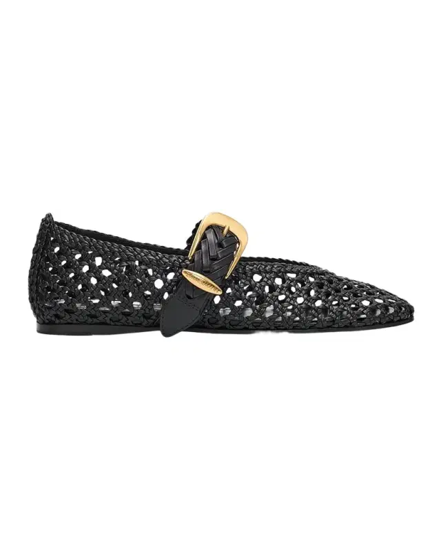 Zimmermann Alchemy Woven Leather Ballerina Flats