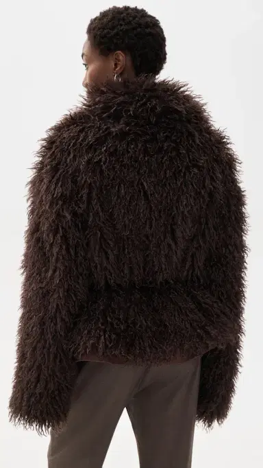 Source Unknown Hathi Belted Faux Fur Jacket Brown M/L | Thumbnail 3