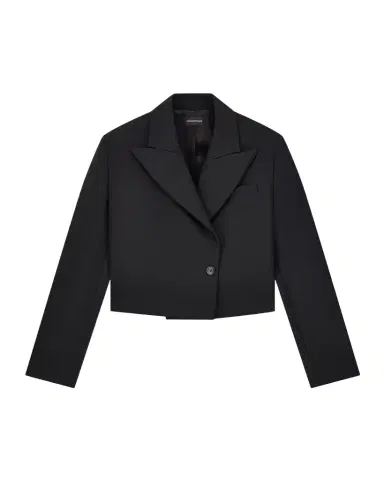Emporio Armani Cropped Single-Button Boxy Jacket | Thumbnail 1