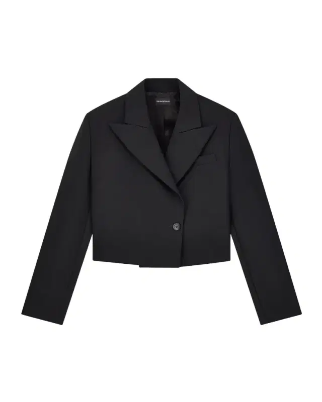 Emporio Armani Cropped Single-Button Boxy Jacket