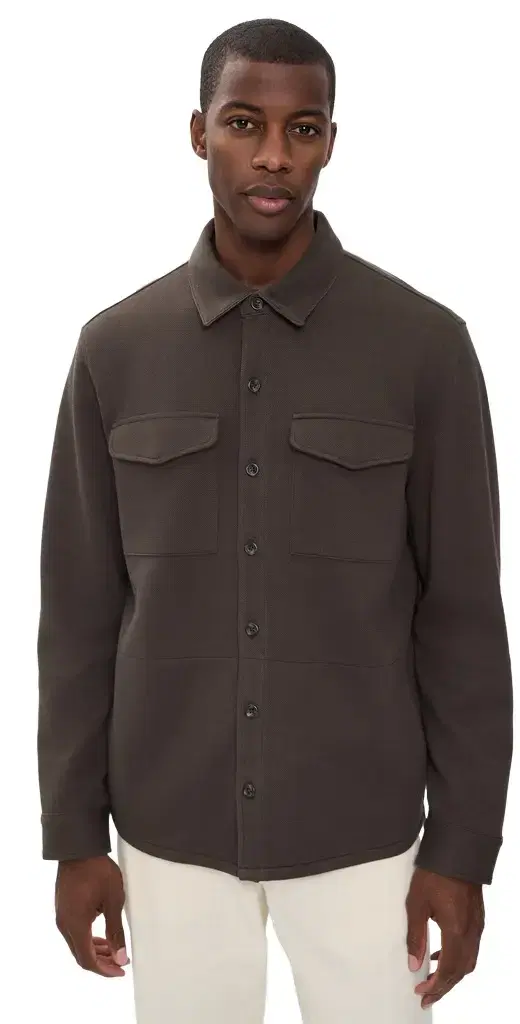 Vince Double-Knit Shirt Jacket idland/ed H Grey