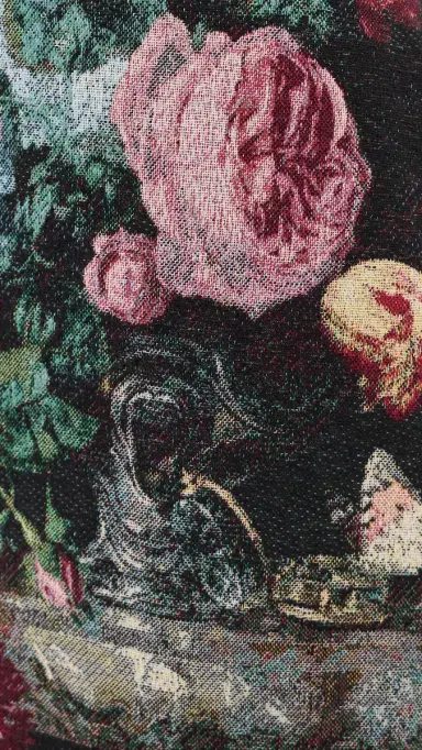 L'Agence Marseille Mini Skirt Blk Multi Rose Vase Tapesty | Thumbnail 6