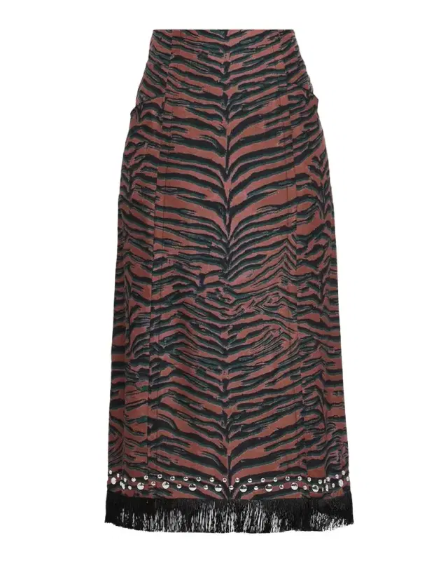 3.1 Phillip Lim Studded Tiger-Print Midi Skirt