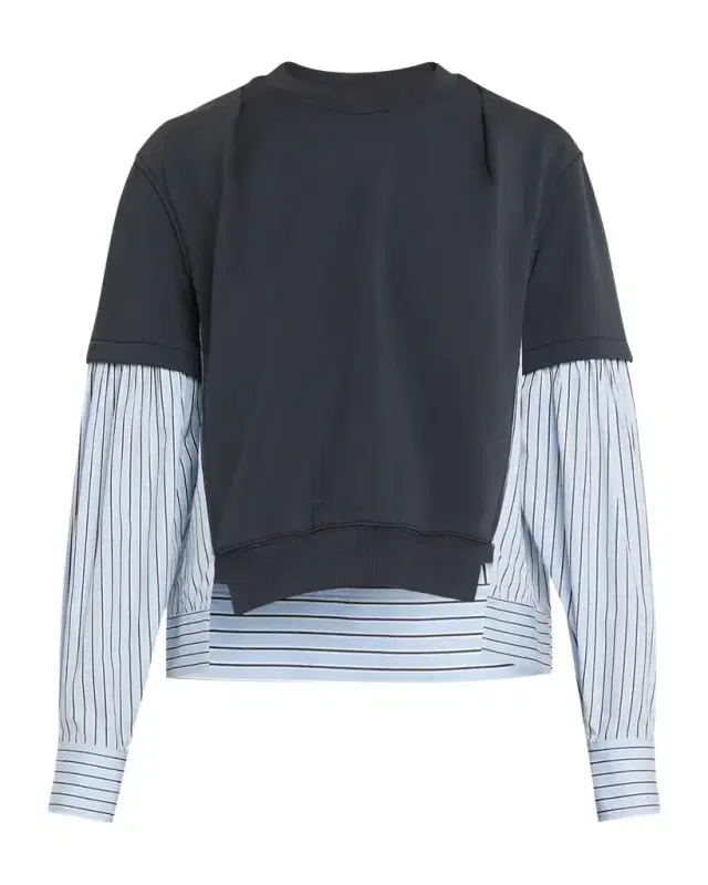 3.1 Phillip Lim Mixed-Media Layered Sweatshirt
