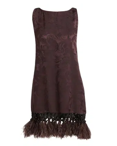 Etro Sleeveless Satin Jacquard Feather Tassel Mini Dress | Thumbnail 1