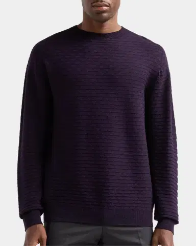 Giorgio Armani Geometric Textured Virgin Wool Crewneck Sweater | Thumbnail 5 Giorgio Armani Geometric Textured Virgin Wool Crewneck Sweater | Thumbnail 5
