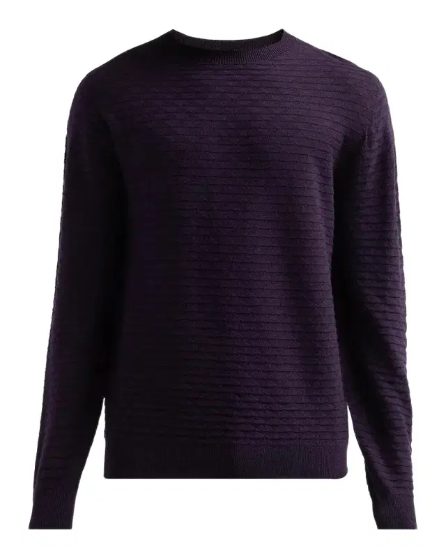 Giorgio Armani Geometric Textured Virgin Wool Crewneck Sweater