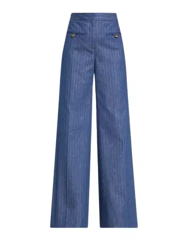 Veronica Beard Ledger Striped High-Rise Wide-Leg Pants | Thumbnail 1