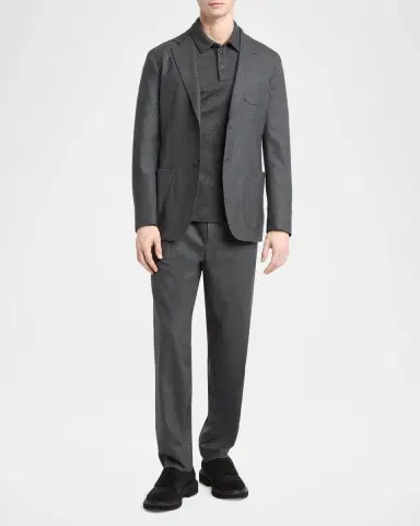 Giorgio Armani Men's Upton Cashmere-Stretch Pleated Drawstring Pants | Thumbnail 2 Giorgio Armani Men's Upton Cashmere-Stretch Pleated Drawstring Pants | Thumbnail 2