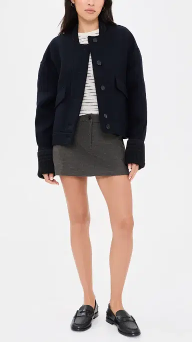 GOOD AMERICAN The Trouser Mini Skirt CHARCOAL MINI HOUNDSTOOTH | Thumbnail 5