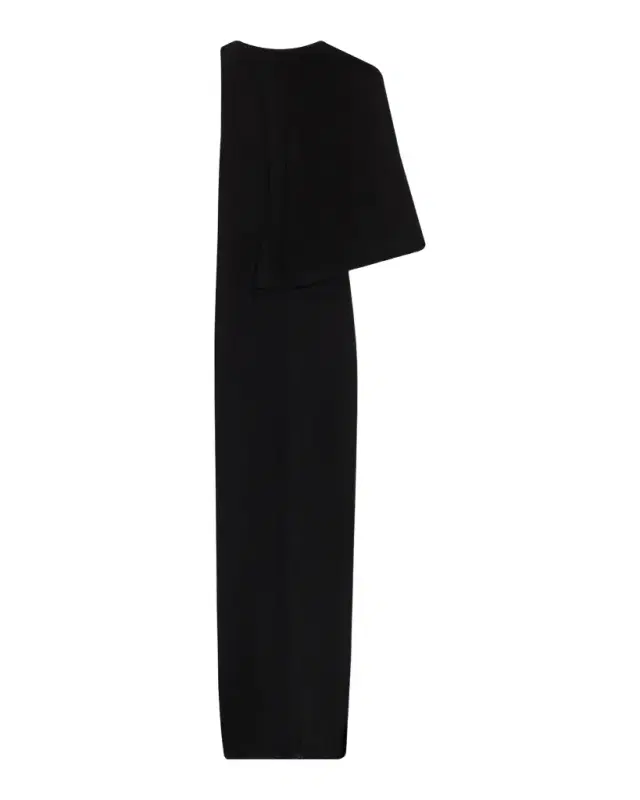 Rick Owens Sleeveless Asymmetric Scarf Wool Knit Maxi Dress