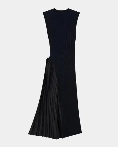 Emporio Armani Pleated-Inset Rib Knit Midi Dress | Thumbnail 7 Emporio Armani Pleated-Inset Rib Knit Midi Dress | Thumbnail 7