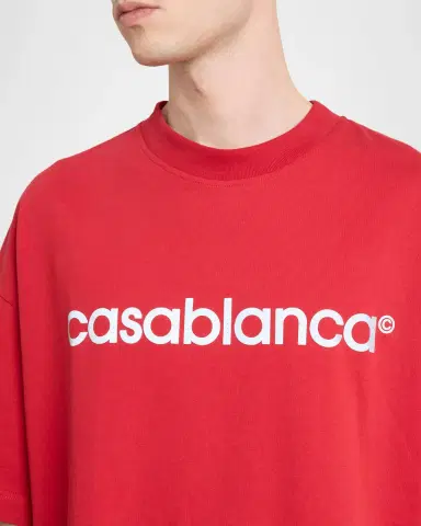 Casablanca Men's Reflective Logo Oversized-Fit Crewneck T-Shirt | Thumbnail 5 Casablanca Men's Reflective Logo Oversized-Fit Crewneck T-Shirt | Thumbnail 5