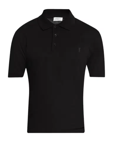 Saint Laurent Men's Cotton Pique Cassandre Polo Shirt | Thumbnail 1 Saint Laurent Men's Cotton Pique Cassandre Polo Shirt | Thumbnail 1