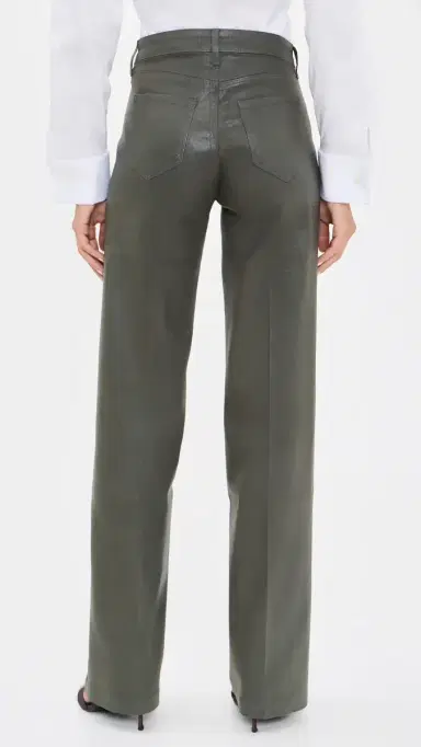 L'Agence Coated Scottie Wide Jeans Ash Olive Coated | Thumbnail 3