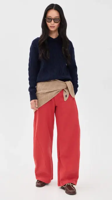 Polo Ralph Lauren Cable Triangle Scarf Camel One Size | Thumbnail 3