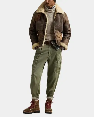 Polo Ralph Lauren Men's Shearling-Lined Leather Bomber Jacket | Thumbnail 2