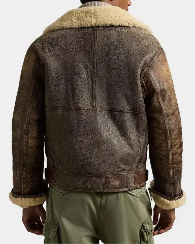 Polo Ralph Lauren Men's Shearling-Lined Leather Bomber Jacket | Thumbnail 3
