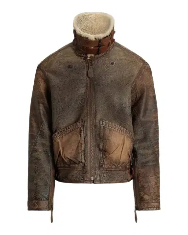 Polo Ralph Lauren Men's Shearling-Lined Leather Bomber Jacket | Thumbnail 1